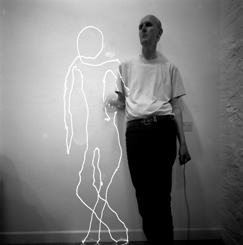 <body>
<p>After some experiments in asking my assistant to draw my companion in her place or vice-versa -- the Hampshire Gothic series -- I hit on this approach and draw my companion with a laser pointer into a mirror with a long exposure. I control the shutter with my other hand</p>
</body>
 Images Copyright Aldobranti® ©2008-'2025. All rights reserved.